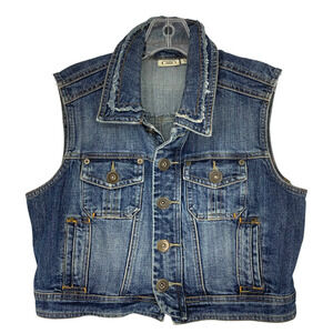 Vintage 1990's Y2K Cato Sz M Cropped Denim Vest Full House Friends Saved By Bell